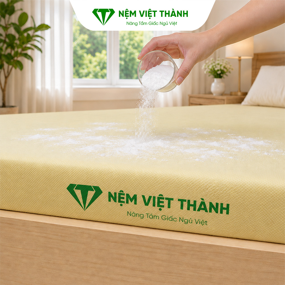 Nệm cao su non có thấm nước không và giải pháp hạn chế nấm mốc bằng baking soda